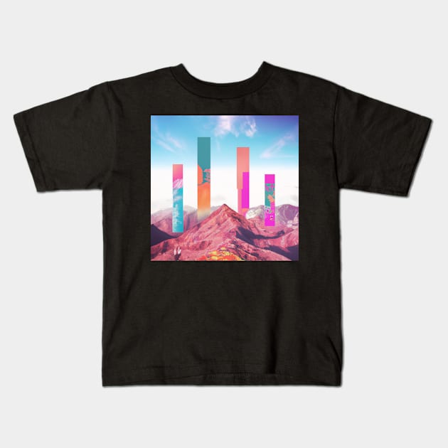 Abstract retro futuristic illustration Kids T-Shirt by retroprints